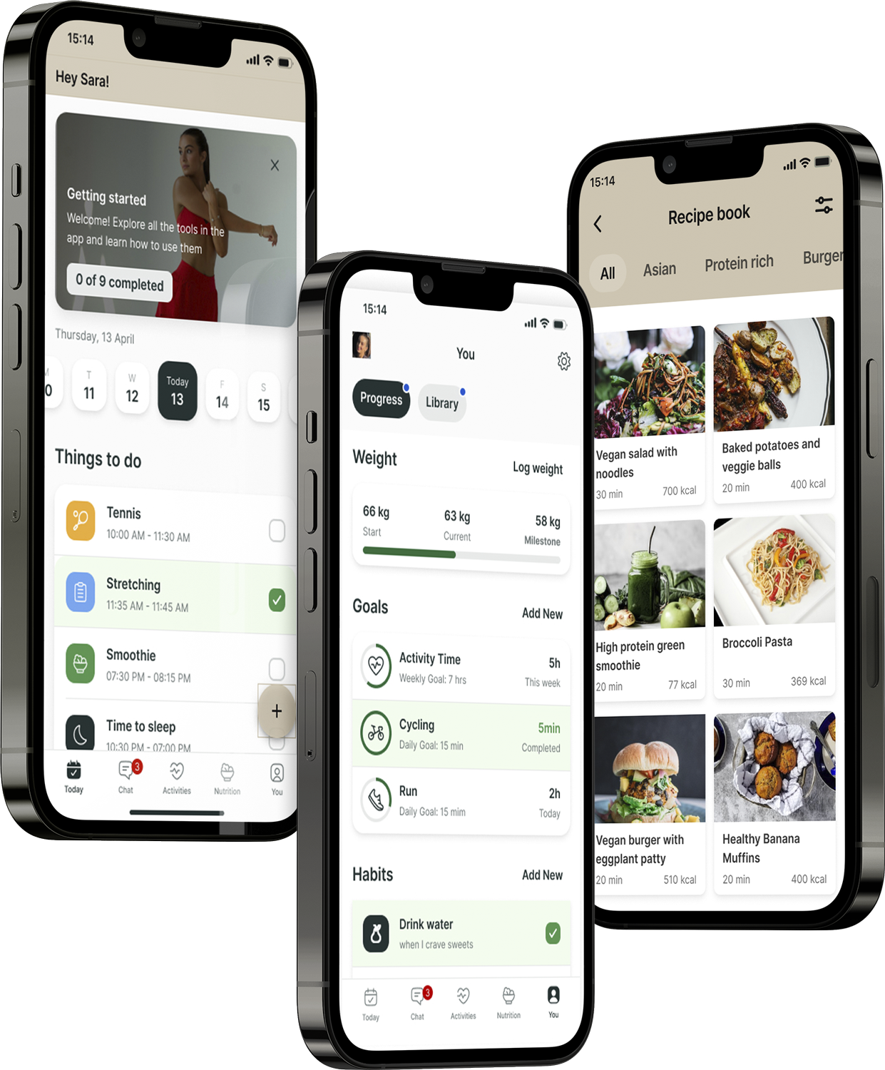 A mockup of the coaching app showcasing the features.